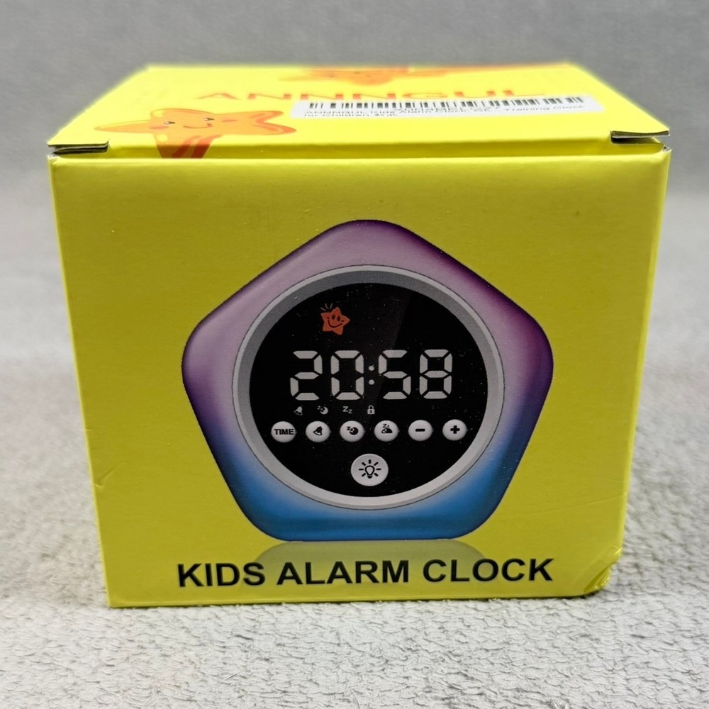 Kids Sleep Training Alarm Clock White Digital Night Wake Up Light